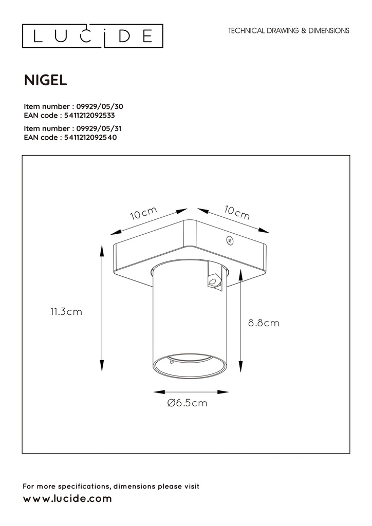CADIX - Sokkellamp Buiten - Ø 16 cm - 1xE27 - IP65 - Zwart (kopie)