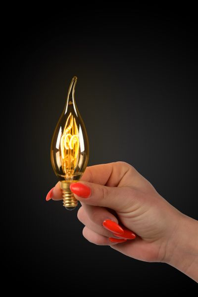 LED Bulb - Filament lamp - Ø 3,5 cm - LED Dimb. - E14 - 1x3W 2200K - Amber