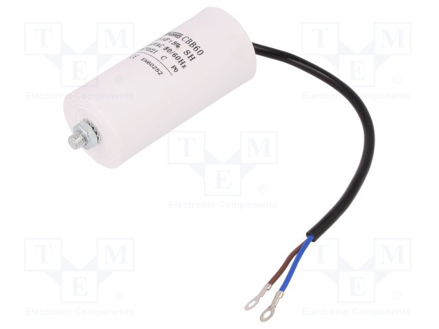Condensator motoren 25uF 450VAC Ø42x80mm M8 SR PASSIVES