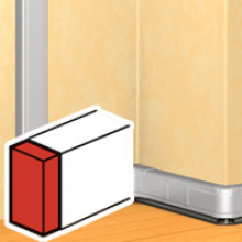 DLP 35X80mm EN 50X80mm EINDDEKSEL LINKS OF RECHTS VOOR DLP DESIGN WANDGOTEN  MET DEKSELBREEDTE 65 MM - WIT