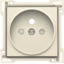 AFWERKINGSSET VOOR STOPCONTACT MET PENAARDE EN KINDERVEILIGHEID, INBOUWDIEPTE 21MM CREAM