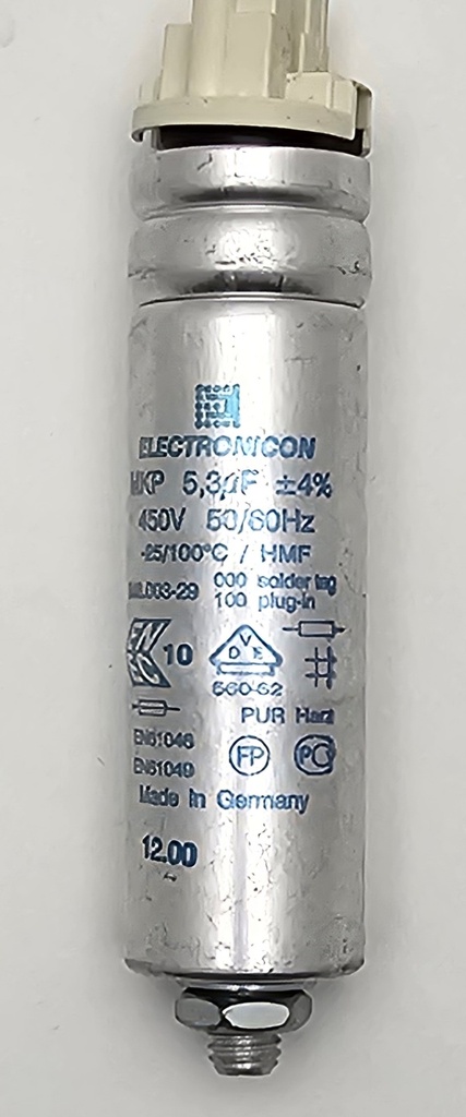 Condensator MPK 5,3µF 450VAC Ø25x85mm m8 ±4%  508/60Hz