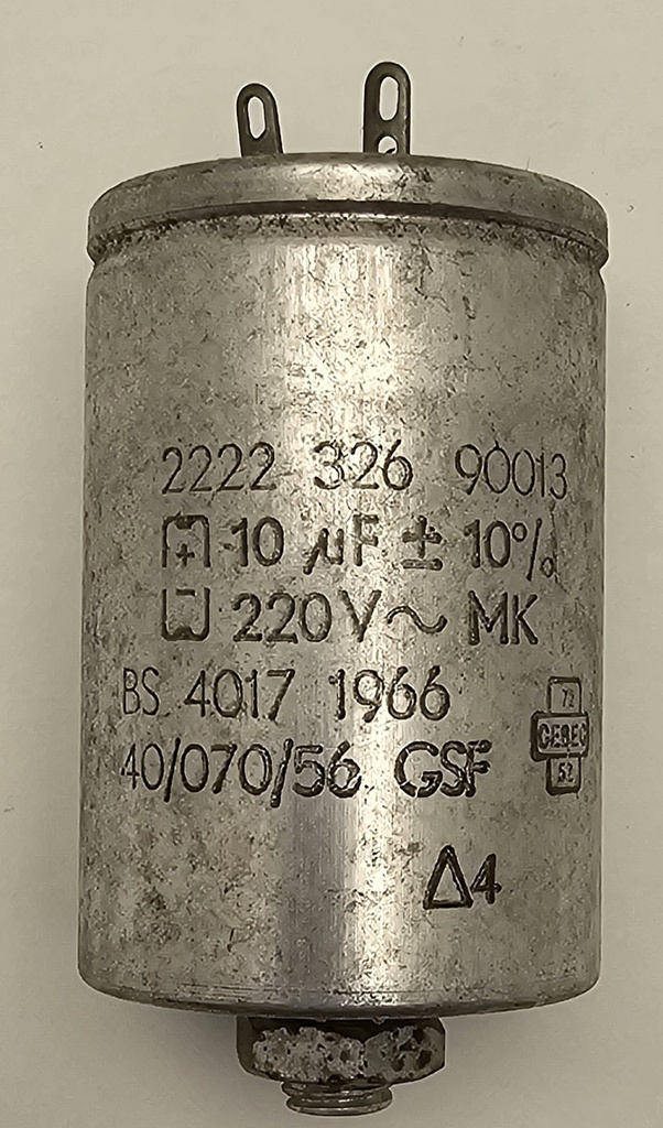 Condensator MK 10µF 220VAC Ø35x50mm m8 ±10%
