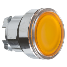 KOP DRUKKNOP VERLICHT(LED) VERZONKEN GEEL DIAM 22MM