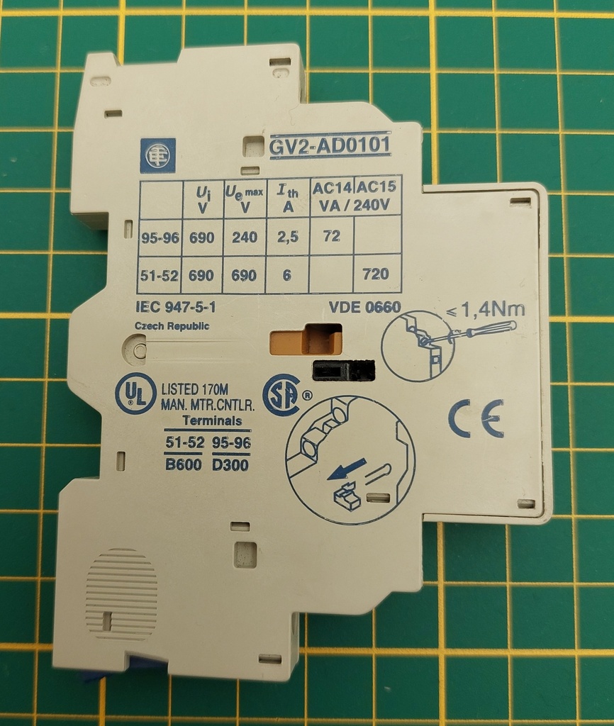 Motorbeveiligingsschakelaars hulpcontact NCD+NC