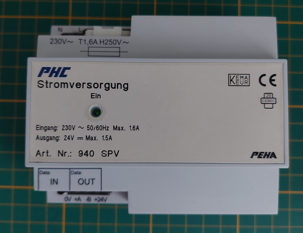 PEHA Voeding 230 V AC/24 V DC 1,5 A bussysteem (gebruikt)