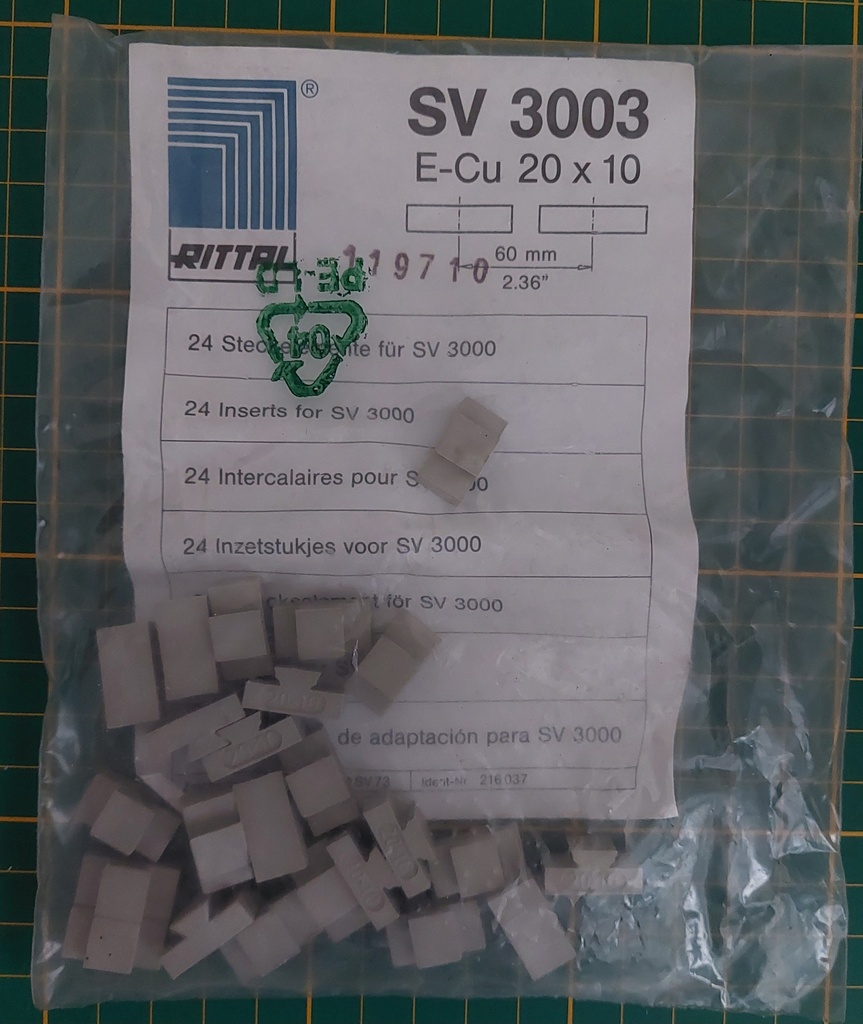 24 X insteekelementen voor SV 3000 E-CU 20x10 RAL 7035