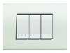 bticino LivingLight - Rechthoekige afdekplaat 3 modules wit