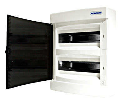 Opbouwkast 2x12MOD transparante deur IP40