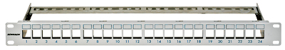TOOLLESS LINE leeg P-paneel voor 24 Module 19",1HE,RAL7035