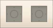 [10080200 	100-80200] TWEEVOUDIGE OPBOUWKIT VOOR OPBOUWMONTAGE VAN 2 INBOUWAPPARATEN, CREAM