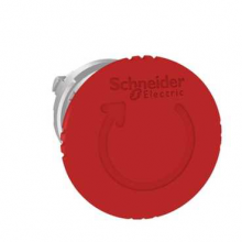 [ZB4BS844] KOP NOODSTOPKNOP DIAM40MM DRAAIEN ONTGRENDELEN MOMENTSCHAKELING ROOD VERCHROOMDE KRAAG DIAM22MM  schneider 