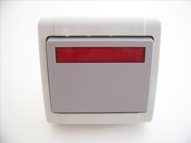 [23-372] hydro 55 opbouw  tweepolige controleschakelaar met rood venster