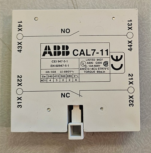 [cal7-11] aanbouw contact 10A 600v 1NC 1NO NIEUW Auxiliary Contact Block