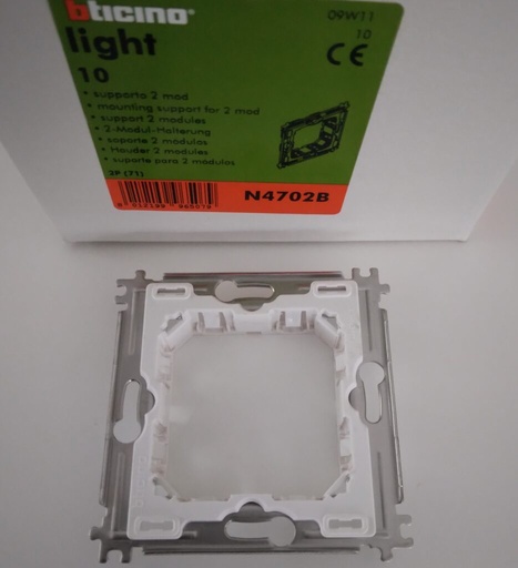 [n4702b] Bticino Light montuur 2 modules hartafstand 71mm  schroefbevestiging