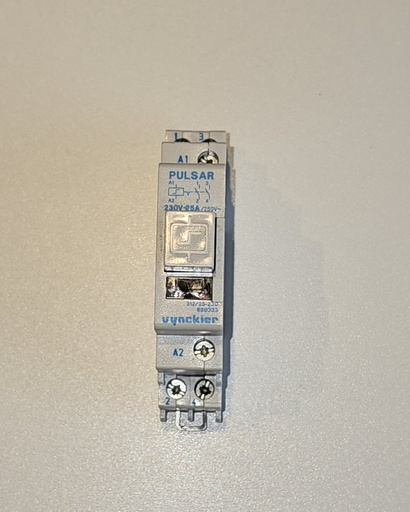 [213/25-230 650333] pulsar relais modular inpuls 2P 25A/250v spoel 230v