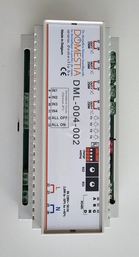 [DML-004-002] Domestia - Uitbreidingsmodule 4 afstandsgedimde uitgangen (4x500W)   gebruikt