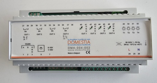 [DMA-004-002-2] Domestia - Uitbreidingsmodule met 4 op afstand dimbare uitgangen (4x0/1 - 10V) gebruikt 