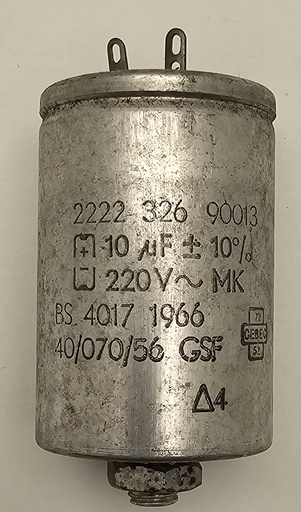 [40/070/56 2222 326 90013] Condensator MPK 3,4µF 450VAC Ø25x80mm m8 ±4%  50/60Hz (kopie)