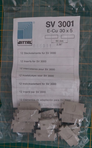 [SV3001] 12 X insteekelementen voor SV 3000 E-CU 30x5 RAL 7035