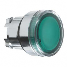 [ZB4BW333] KOP DRUKKNOP VERLICHT(LED) VERZONKEN GROEN DIAM 22MM