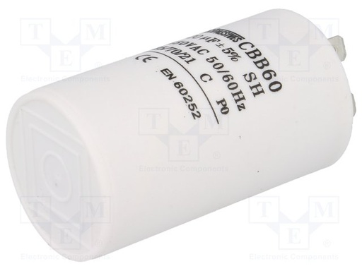 [CBB60A-20/450] Condensator motoren 20uF 450VAC Ø40x70mm ±5% SR PASSIVES