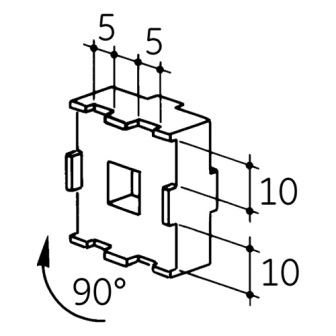 [823111 	021042390046] SERIE 55 AFTAKDOOS 10MM, MET KLEMMENSTEUN vynckier  (kopie)
