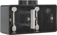 [761-84802 76184802] spatwaterdichte opbouwdoos 2x Horizontaal 2 ing M20 zwart Hydro